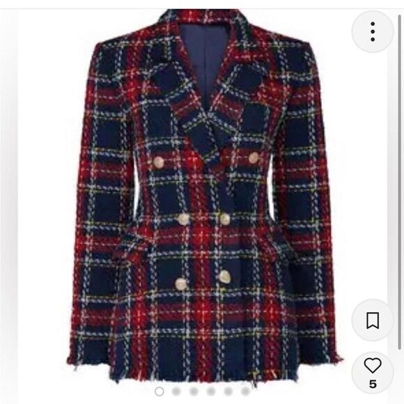 Blank NYC Plaid Double Breasted Prep School Blazer size Large - Picture 5 of 16